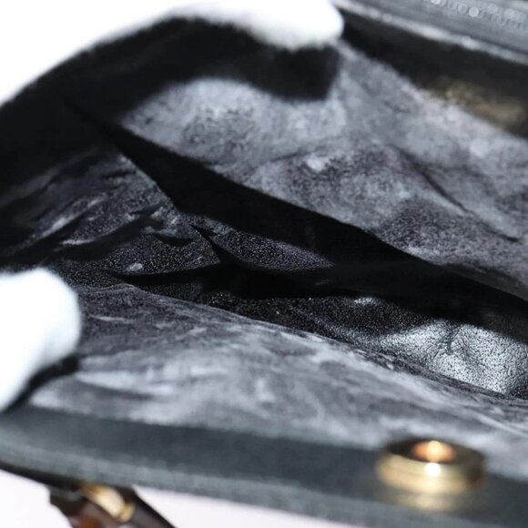 GUCCI Bamboo Hand Bag Suede Leather Black Gold 002 1186 0260 Auth bs28646 - Picture 12 of 16